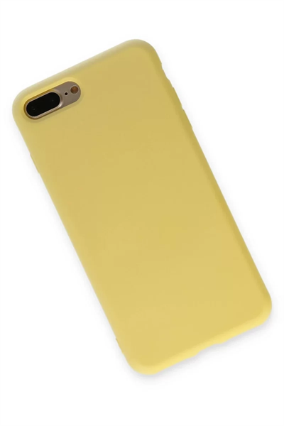 Apple iPhone 7 Plus Kılıf Nano içi Kadife Silikon - Sarı