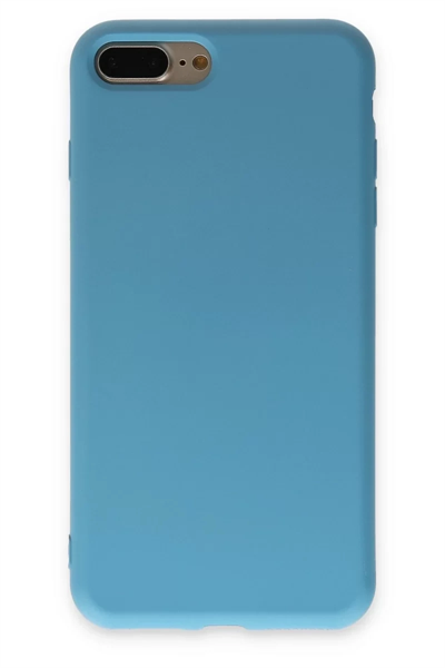 Apple iPhone 7 Plus Kılıf Nano içi Kadife Silikon - Mavi