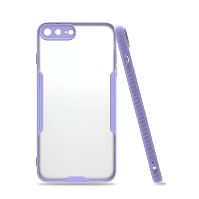 Apple iPhone 7 Plus Kılıf Platin Silikon - Lila