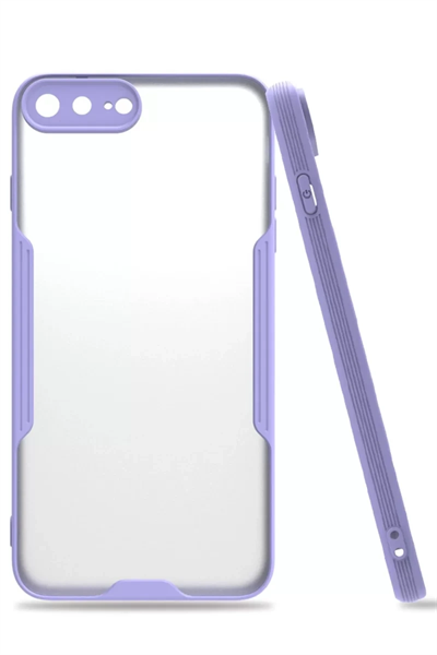 Apple iPhone 7 Plus Kılıf Platin Silikon - Lila