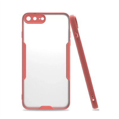 Apple iPhone 7 Plus Kılıf Platin Silikon - Pembe
