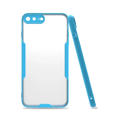 Apple iPhone 7 Plus Kılıf Platin Silikon - Mavi