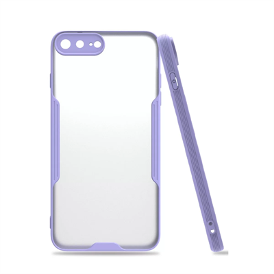 Apple iPhone 7 Plus Kılıf Platin Silikon - Lila