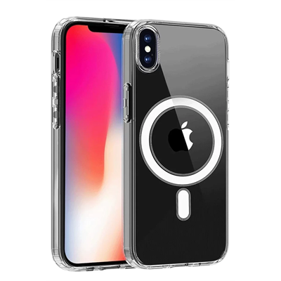 Apple iPhone X Kılıf Magneticsafe Şeffaf Silikon - Şeffaf