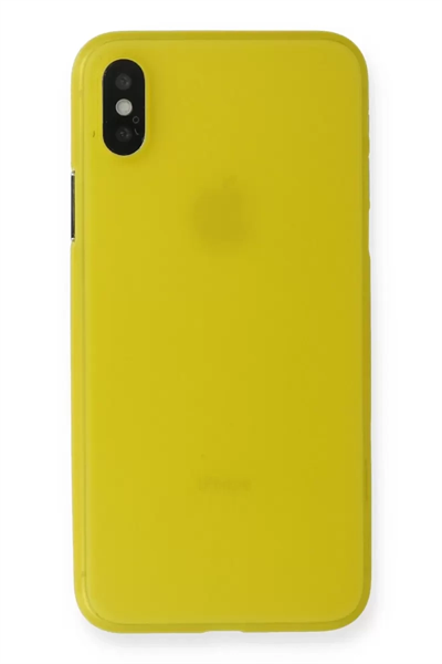 Apple iPhone X Kılıf PP Ultra İnce Kapak - Sarı