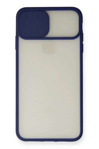Apple iPhone X Kılıf Palm Buzlu Kamera Sürgülü Silikon - Lacivert