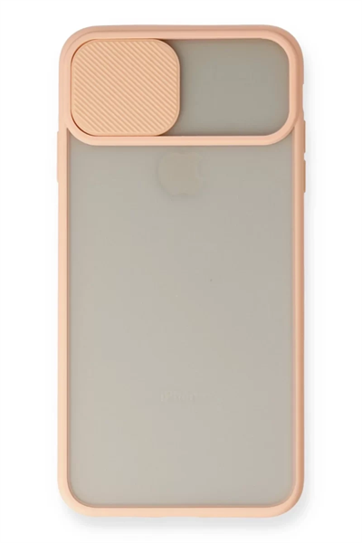 Apple iPhone X Kılıf Palm Buzlu Kamera Sürgülü Silikon - Pembe