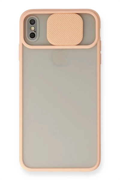Apple iPhone X Kılıf Palm Buzlu Kamera Sürgülü Silikon - Pembe
