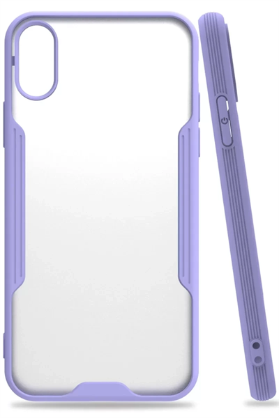 Apple iPhone X Kılıf Platin Silikon - Lila