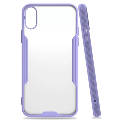Apple iPhone X Kılıf Platin Silikon - Lila