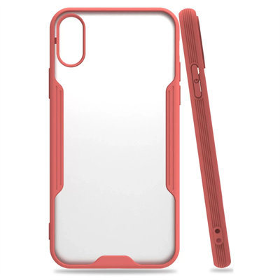 Apple iPhone X Kılıf Platin Silikon - Pembe