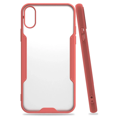 Apple iPhone X Kılıf Platin Silikon - Pembe