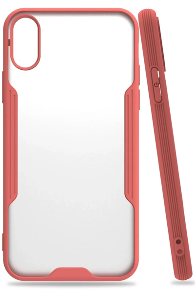 Apple iPhone X Kılıf Platin Silikon - Pembe