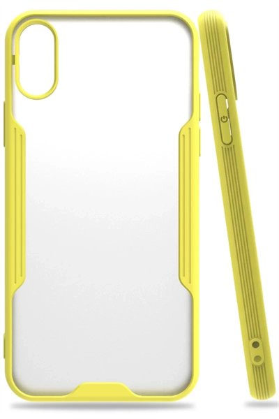 Apple iPhone X Kılıf Platin Silikon - Sarı