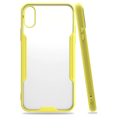 Apple iPhone X Kılıf Platin Silikon - Sarı