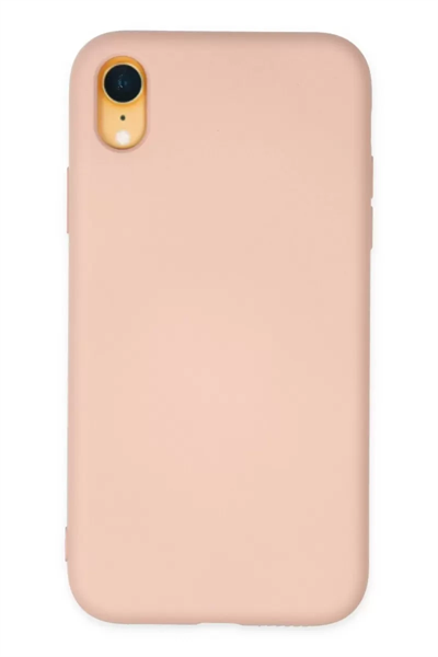 Apple iPhone XR Kılıf Nano içi Kadife Silikon - Pudra