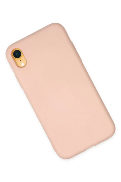 Apple iPhone XR Kılıf Nano içi Kadife Silikon - Pudra