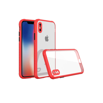 Apple iPhone XS Max Kılıf Miami Şeffaf Silikon - Kırmızı