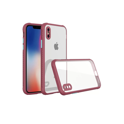 Apple iPhone XS Max Kılıf Miami Şeffaf Silikon - Fuşya