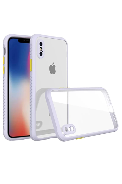 Apple iPhone XS Max Kılıf Miami Şeffaf Silikon - Lila