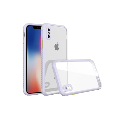 Apple iPhone XS Max Kılıf Miami Şeffaf Silikon - Lila