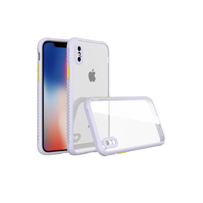Apple iPhone XS Max Kılıf Miami Şeffaf Silikon - Lila