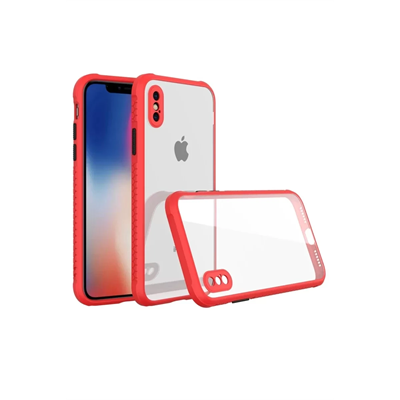 Apple iPhone XS Max Kılıf Miami Şeffaf Silikon - Kırmızı