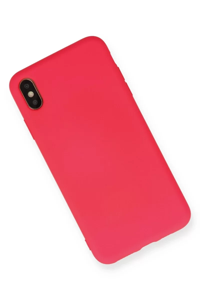 Apple iPhone XS Max Kılıf Nano içi Kadife Silikon - Koyu Pembe