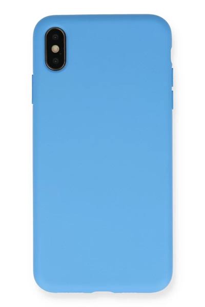 Apple iPhone XS Max Kılıf Nano içi Kadife Silikon - Mavi