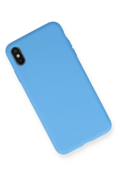 Apple iPhone XS Max Kılıf Nano içi Kadife Silikon - Mavi
