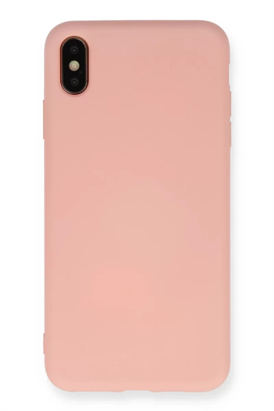 Apple iPhone XS Max Kılıf Nano içi Kadife Silikon - Pudra