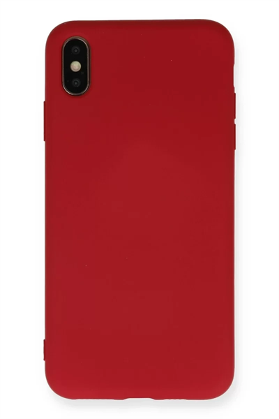Apple iPhone XS Max Kılıf Nano içi Kadife Silikon - Kırmızı