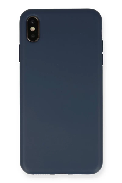 Apple iPhone XS Max Kılıf Nano içi Kadife Silikon - Lacivert