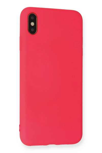 Apple iPhone XS Max Kılıf Nano içi Kadife Silikon - Koyu Pembe