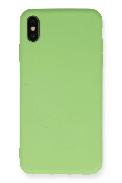 Apple iPhone XS Max Kılıf Nano içi Kadife Silikon - Açık Yeşil