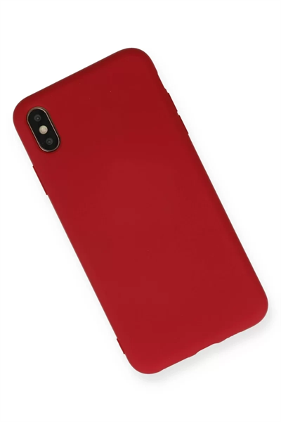 Apple iPhone XS Max Kılıf Nano içi Kadife Silikon - Kırmızı