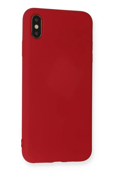 Apple iPhone XS Max Kılıf Nano içi Kadife Silikon - Kırmızı