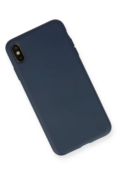 Apple iPhone XS Max Kılıf Nano içi Kadife Silikon - Lacivert