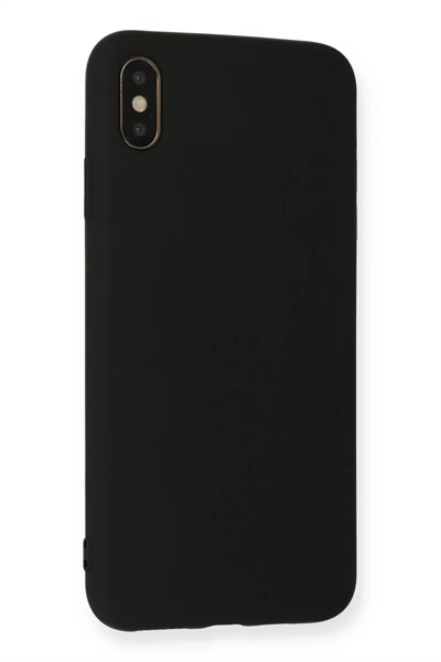 Apple iPhone XS Max Kılıf Nano içi Kadife Silikon - Siyah