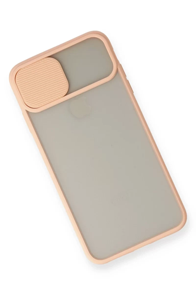 Apple iPhone XS Max Kılıf Palm Buzlu Kamera Sürgülü Silikon - Pembe