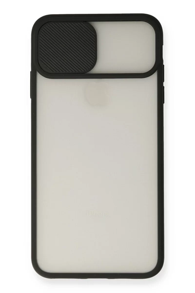 Apple iPhone XS Max Kılıf Palm Buzlu Kamera Sürgülü Silikon - Siyah