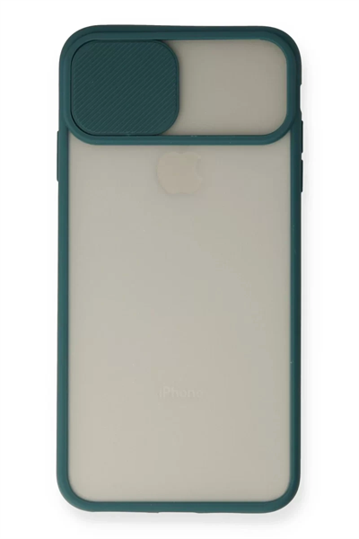 Apple iPhone XS Max Kılıf Palm Buzlu Kamera Sürgülü Silikon - Yeşil