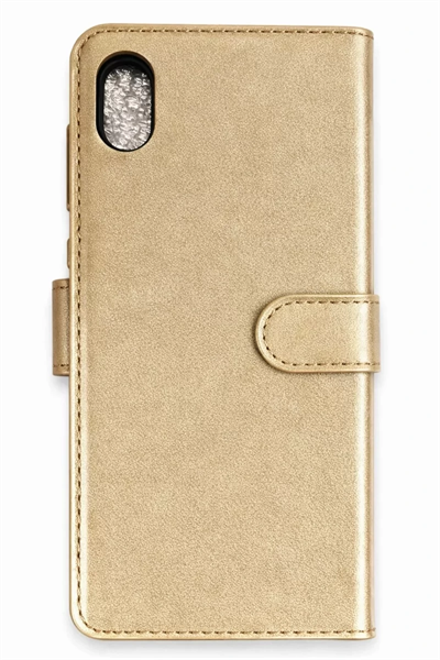 Apple iPhone XS Max Trend S Plus Kapaklı Kılıf - Gold