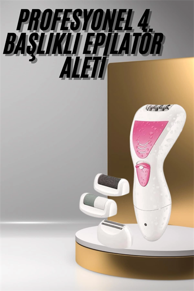 Ayak Törpü Başlıklı Epilatör Aleti 4 Başlıklı Taşınabilir Şarjlı Epilasyon Cihazı