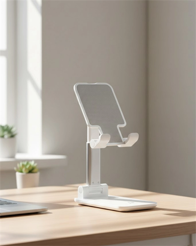 Ayarlanabilir Ergonomik Katlanabilir Masaüstü Telefon Tutucu Beyaz