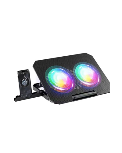 Ayarlanabilir Laptop Soğutucu Çift Fan RGB Işıklı Sessiz Çalışan