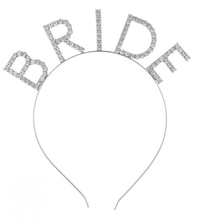 Bekarlığa Veda Kristal Taşlı Gümüş Bride Tacı