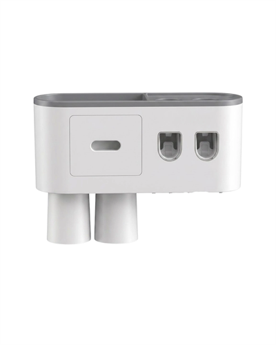 Çift Dispenserli Diş Macunu Sıkacağı 6 Fırçalık Bardaklı Banyo Organizer