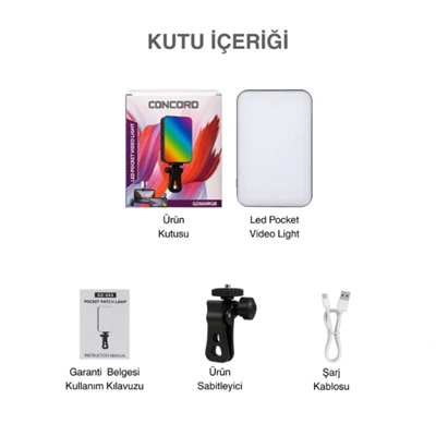 Clip-Fill Taşınabilir Mini RGB Led Selfie Işığı