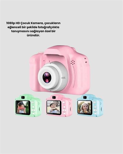 Çocuklar İçin Mini Dijital Kamera – 1080p HD, 2.0 İnç Ekran, Komik Filtreli ve Şarjlı